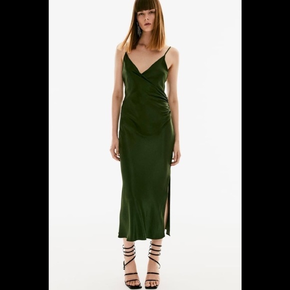 ZARA DRAPED CAMISOLE DRESS - Picture 1 of 7